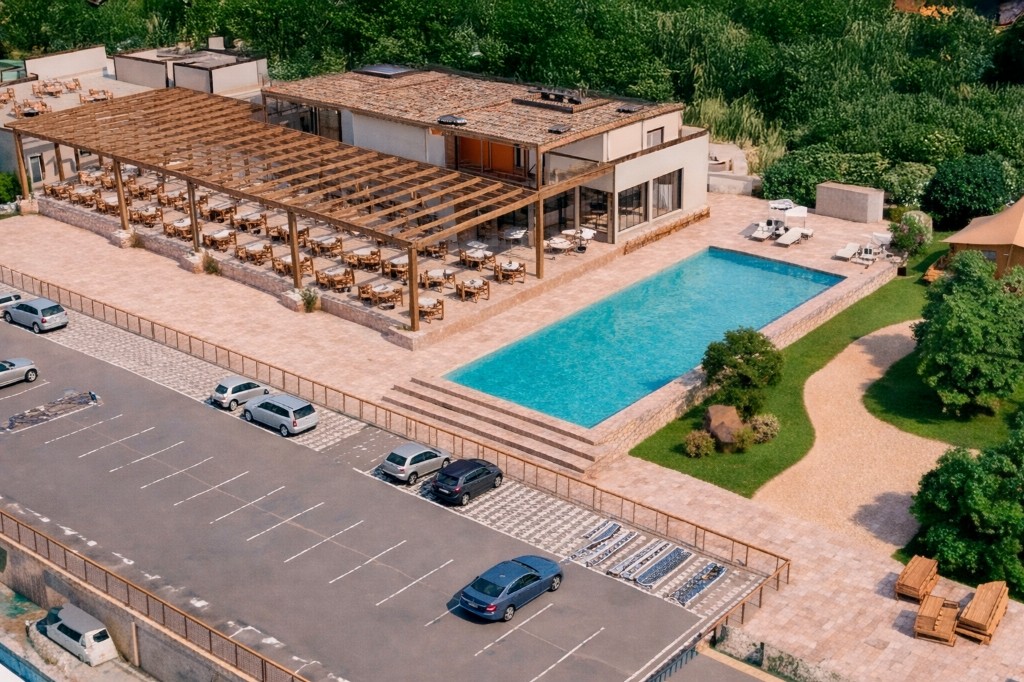 Glamping Pla de Moli — vista aerea general